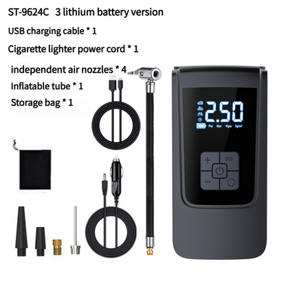 ST-9624C Advanced Portable Wireless Digital Tire Inflator with USB & Cigarette Lighter Charging, 150 PSI Max Pressure