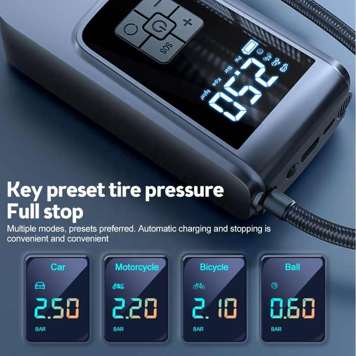 ST-9624C Advanced Portable Wireless Digital Tire Inflator with USB & Cigarette Lighter Charging, 150 PSI Max Pressure