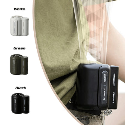 Green Outdoor Waist Fan - Portable Wearable Fan for Hands-Free Cooling