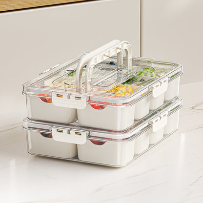 Fresh-Keeping Storage Box - Transparent Food Storage Container with Secure Lid for Kitchen Organization, Salad Crisper