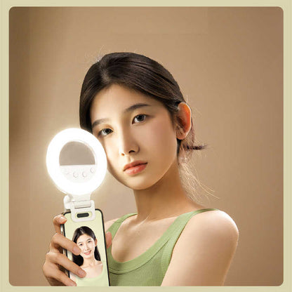 Portable Selfie Ring Light with Adjustable Brightness – Clip-On Design for Smartphones