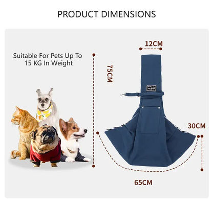 Brown Adjustable Pet Sling Carrier Bag - Comfortable and Hands-Free Design