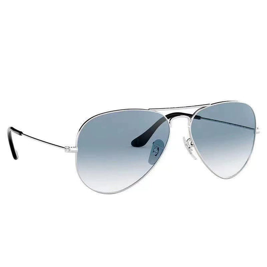 Silver Classic Aviator Sunglasses - UV400 Protection with Metal Frame