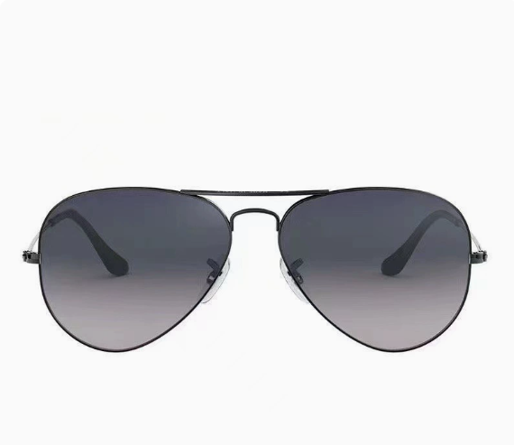 Black Frame Gradient Blue Glass Lens Classic Aviator Sunglasses - UV400 Protection with Metal Frame