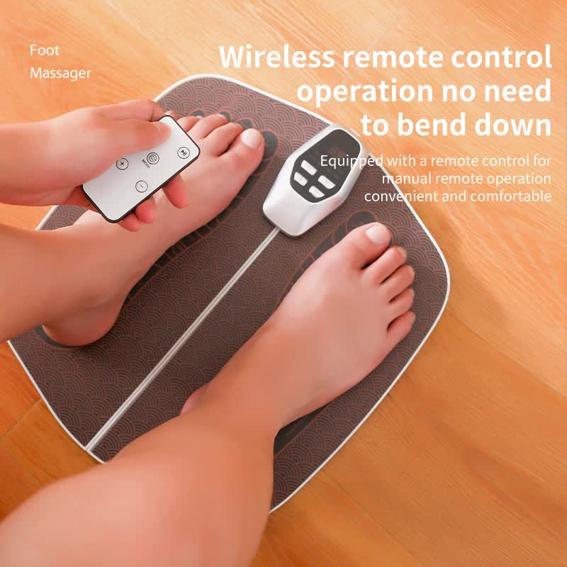 Electric Foot Massager Mat with Remote Control – 32-Speed, 8 Modes, LED Display