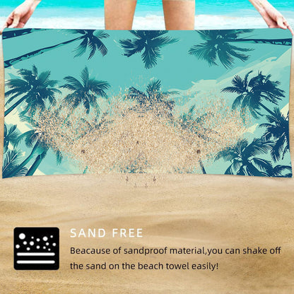 2 PCS Bohemian Style Extra Large Microfiber Double-Sided Beach Towel, Quick-Drying and Portable