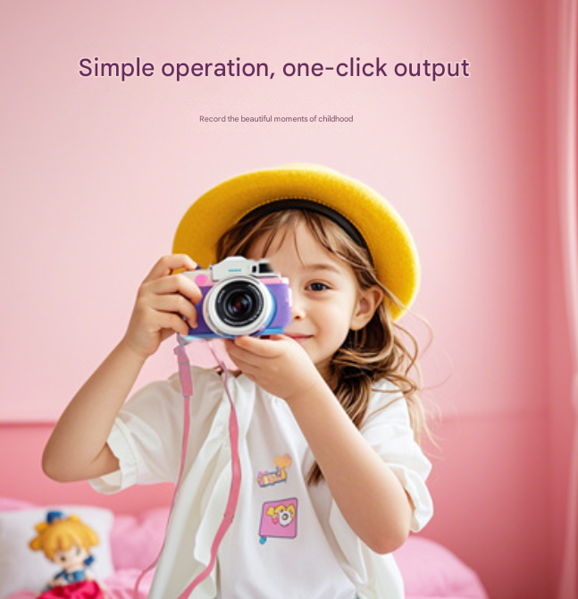 Blue Astronaut Motifs Cute Kids Digital Camera - Cat-Themed HD Camera with 32GB Memory Card