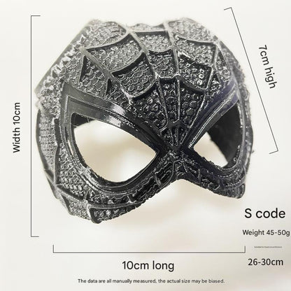 Size S Black DIY 3D Printed Spider-Man Cat Mask - Mini Decorative Half-Face Mask for Pets