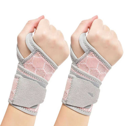 2 Pairs Pink Breathable Sports Wrist Support Wrap - Fitness Gym Wristband for Badminton & Injury Prevention