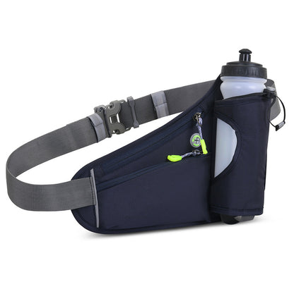 Dark Blue Hydration Running Waist Pack - Waterproof Lightweight Sports Belt with Bottle Holder(Water bottles are filming props, not included)