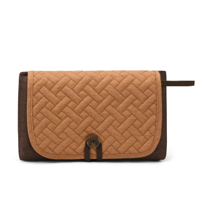 Brown Portable Baby Changing Mat - Waterproof, Foldable, Compact Diaper Pad for Travel & Everyday Use