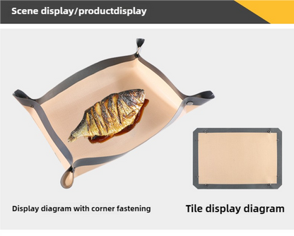 2-piece set (Red Edge Yellow Background + Red Edge White Background) Non-stick Silicone Baking Mat for Oven & Microwave | Reusable, Thickened Fiber Baking Pad for Macarons, Cookies, Bread, Roasting Chicken, and More