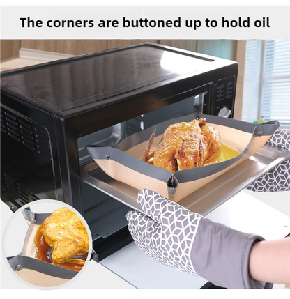 2-piece set (Red Edge Yellow Background + Red Edge White Background) Non-stick Silicone Baking Mat for Oven & Microwave | Reusable, Thickened Fiber Baking Pad for Macarons, Cookies, Bread, Roasting Chicken, and More