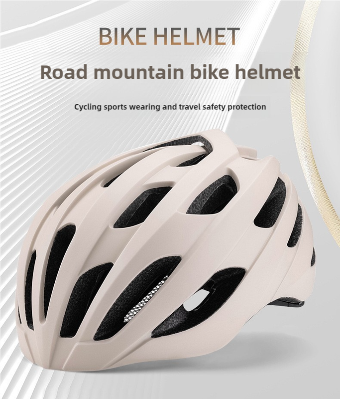 Off White Summer Cycling Helmet for Men and Women - Lightweight, Breathable Road Bike Helmet with Ventilation and Safety Features