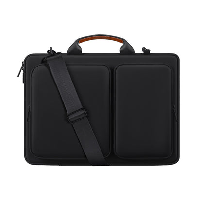 Black 15.6-Inch Shockproof Laptop Bag with Compartments - Slim Design, Travel-Ready