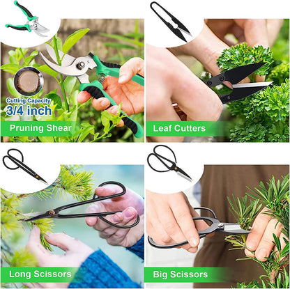 24-Piece Bonsai Tree Tool Kit for Gardening Starters – Complete Bonsai Care Set with Organizer Bag