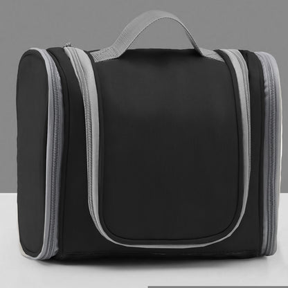 Black Large Capacity Travel Toiletry Bag with Dry-Wet Separation - Hanging Organizer for Cosmetics and Personal Care