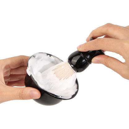 2 PCS Men's Shaving Brush Set with Lathering Bowl and Stand - Professional Beard Grooming Kit for Wet Shaving