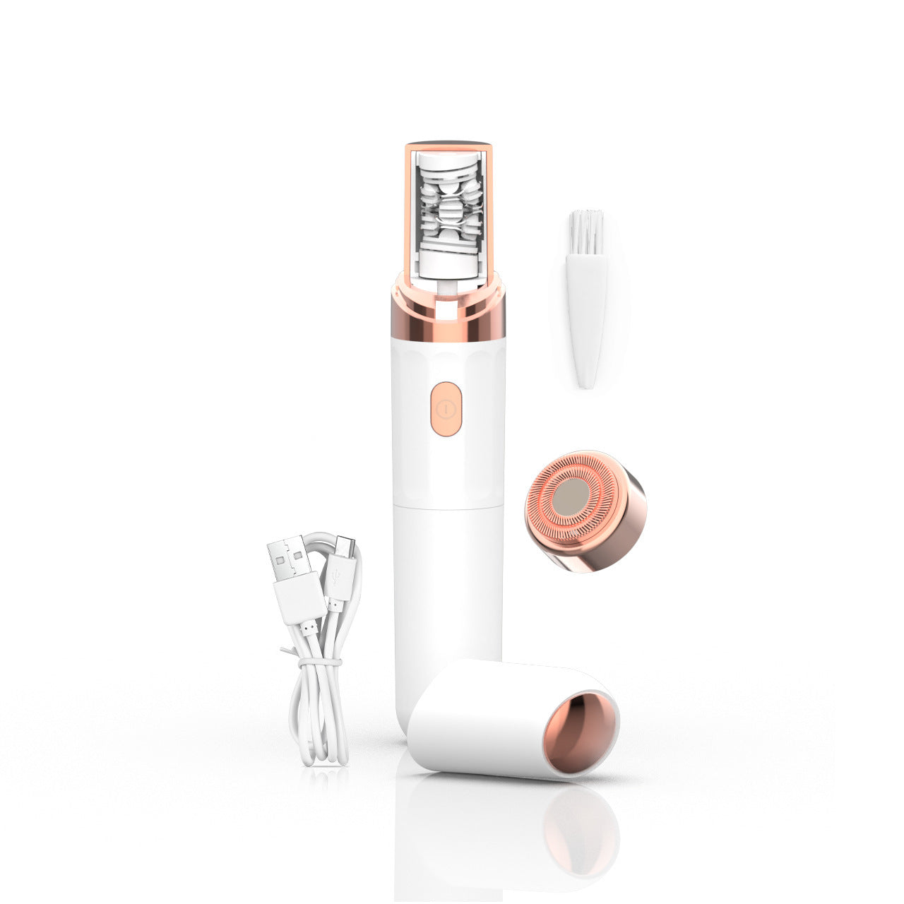 White 2-in-1 Mini Electric Shaver and Hair Removal Device for Women