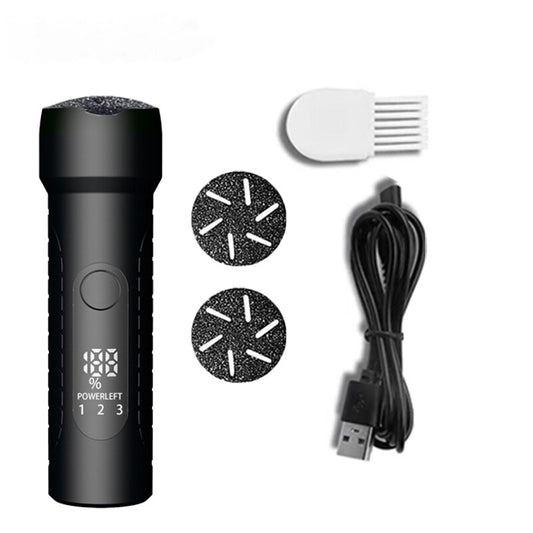 Black Waterproof Electric Foot File with LED Display - Rechargeable Callus Remover
