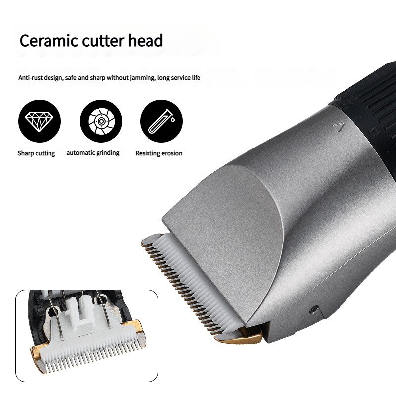 Cordless Electric Hair Clipper with LED Display - 8 Blue Adjustable Lengths