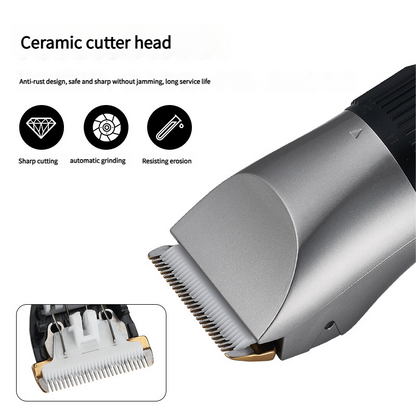 Cordless Electric Hair Clipper with LED Display - 8 Blue Adjustable Lengths