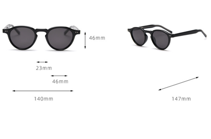 Transparent Color Retro Round Polarized Sunglasses - Black Frame - Fashion UV Protection