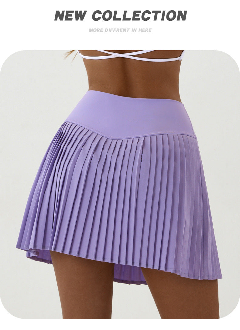 High waist Blue and White pleated skirt | built-in shorts to prevent exposure - suitable for yoga, badminton and golf  Size M