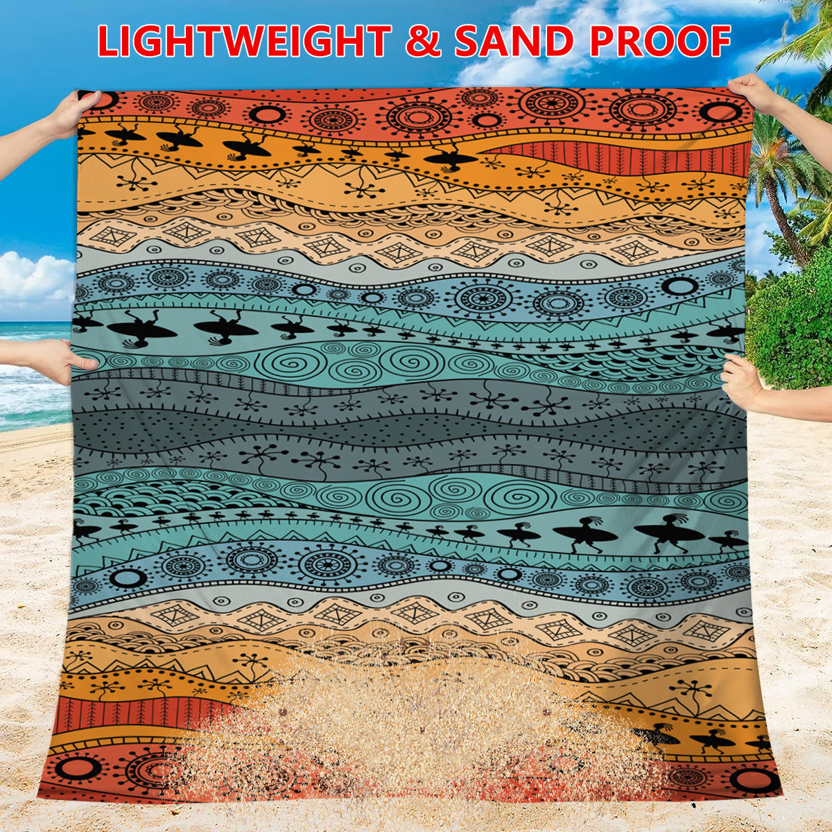 Style STD-001-6 Colorful Quick Dry Beach Mat Sand Proof Waterproof Outdoor Picnic Blanket - Compact & Lightweight