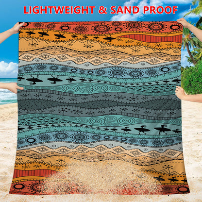 Style STD-001-44 Colorful Quick Dry Beach Mat Sand Proof Waterproof Outdoor Picnic Blanket - Compact & Lightweight