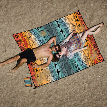 Style STD-001-45 Colorful Quick Dry Beach Mat Sand Proof Waterproof Outdoor Picnic Blanket - Compact & Lightweight