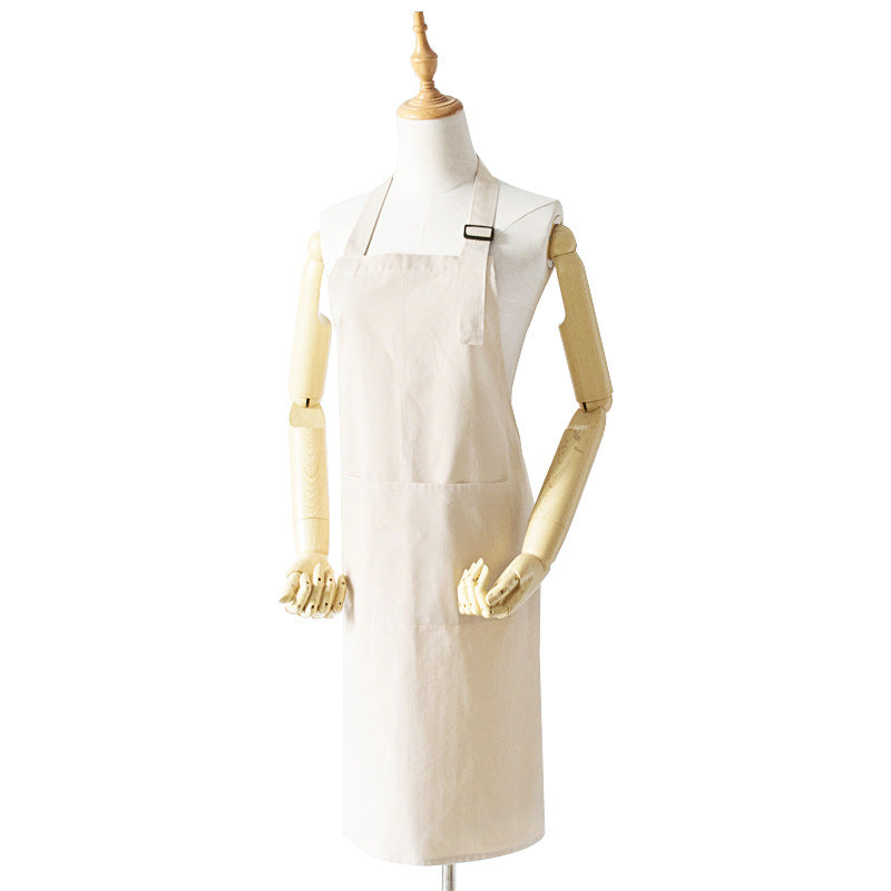 Off White Waterproof & Oil-Proof Apron - Adjustable Kitchen Apron with Pockets