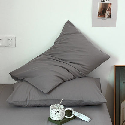 Grey 100% Cotton Pillowcase Set - Envelope Closure(without pillow core)