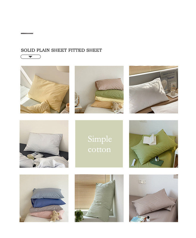 White 100% Cotton Pillowcase Set - Envelope Closure(without pillow core)