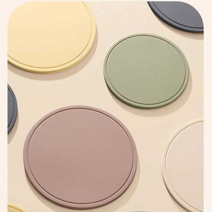 Brown 3 Pcs Premium Silicone Round Heat-Resistant Pad - 20cm Durable Kitchen Pot Mat with Anti-Slip Design