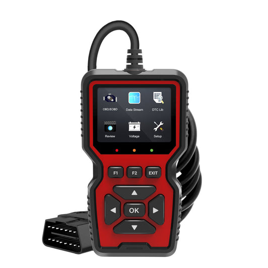 Black and Red OBD2 Scanner Car Diagnostic Tool - Engine Fault Code Reader