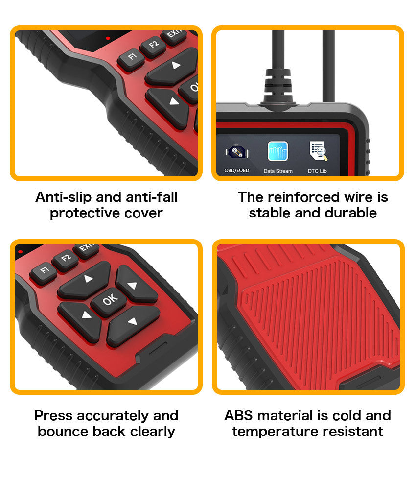 Black and Red OBD2 Scanner Car Diagnostic Tool - Engine Fault Code Reader