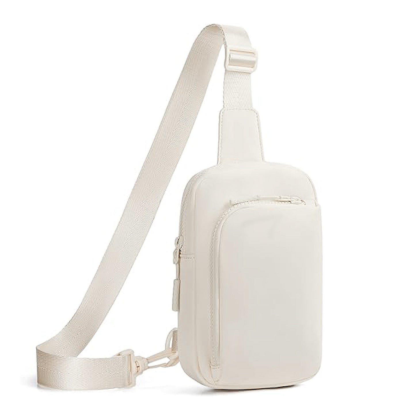 White Trendy Waterproof Sling Bag - Lightweight Crossbody Chest Pack, Adjustable Strap