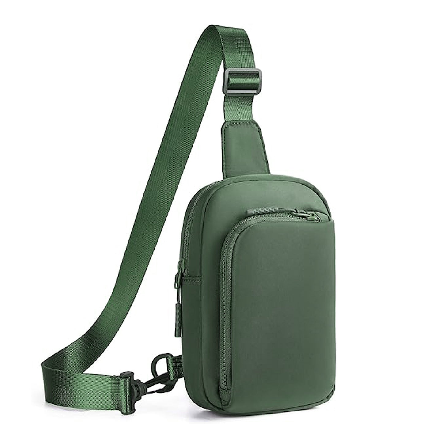 Dark Green Trendy Waterproof Sling Bag - Lightweight Crossbody Chest Pack, Adjustable Strap