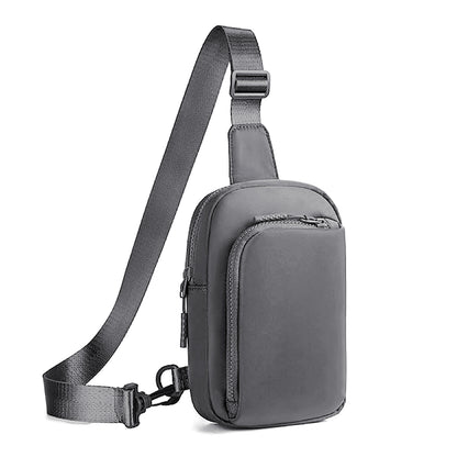 Dark Grey Trendy Waterproof Sling Bag - Lightweight Crossbody Chest Pack, Adjustable Strap