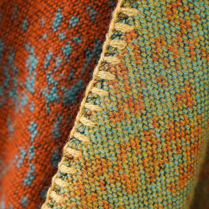 Brown Plaid Ethnic Boho Shawl for Women - Stylish Split Cape for Travel and Cooling Rooms