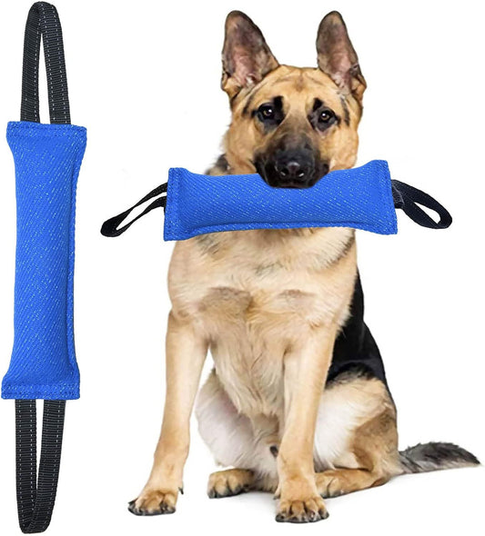 Blue Durable 2-Pack Tug-of-War Dog Training Toy - Tear-Resistant, Safe & Interactive for All Breeds