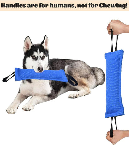 Blue Durable 2-Pack Tug-of-War Dog Training Toy - Tear-Resistant, Safe & Interactive for All Breeds