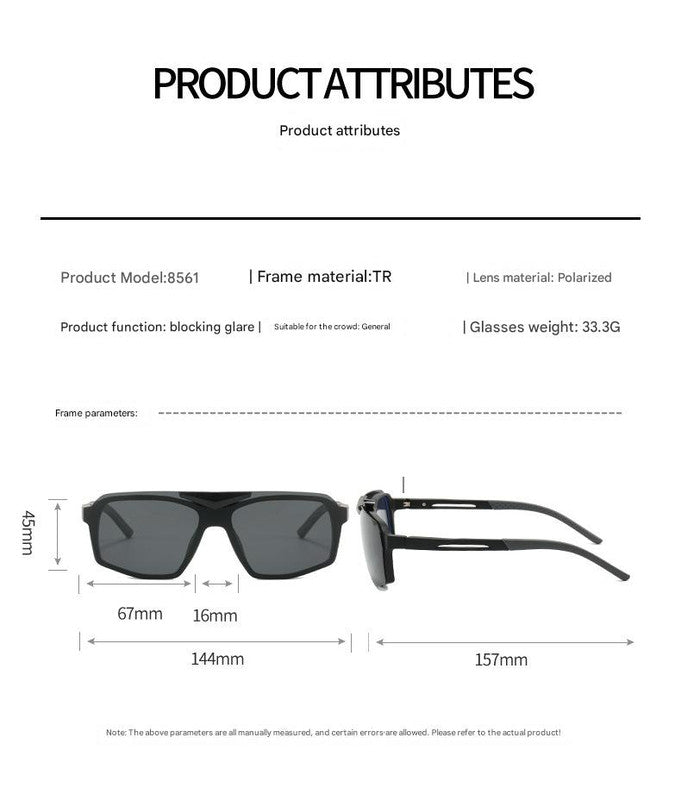 Black Flip-Up Polarized Sports Sunglasses - Versatile Outdoor Cycling and Windproof Eyewear