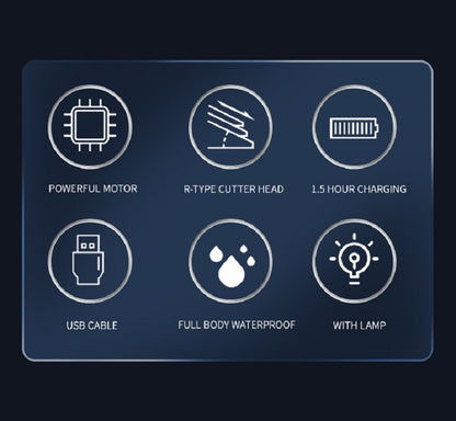 Men's Body Hair Scissors - USB Rechargeable, Waterproof with LED Light