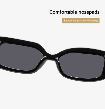 Gray piece with colored frame 2-pcs Retro Rectangular Sunglasses for Women & Men