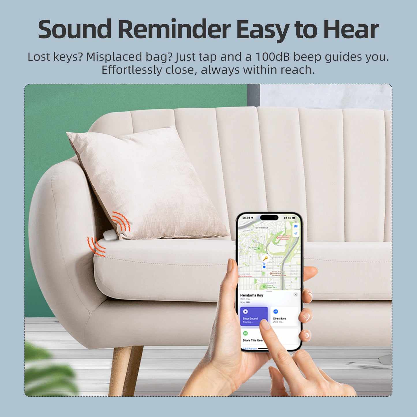 (Round Black) Mini GPS Tracker - Apple Find My Enabled, Key Finder, Wallet Locator, Anti-Theft Tag