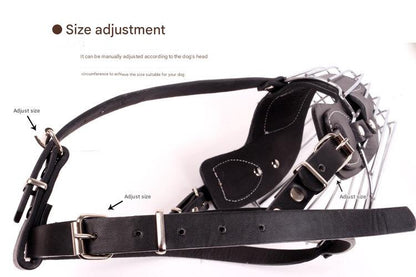 Black Metal Basket Dog Muzzle - Anti-Bite & Anti-Barking - L