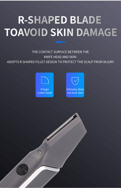 Grey Men's electric hair trimmer with retractable design and USB charging