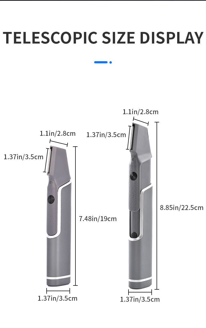 Grey Men's electric hair trimmer with retractable design and USB charging